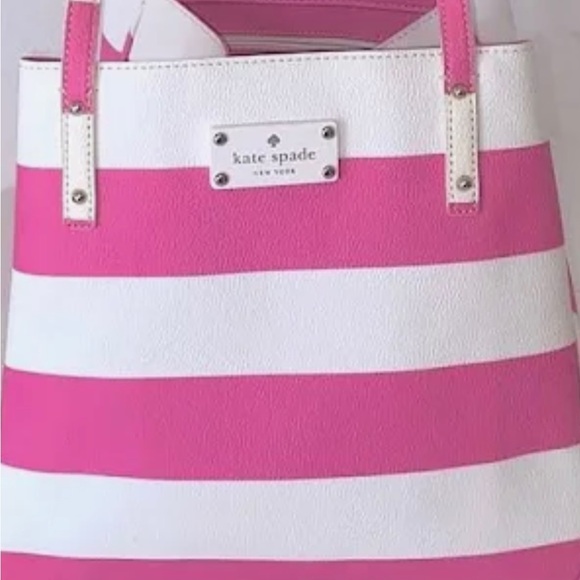 kate spade Handbags - Kate Spade pink white striped purse